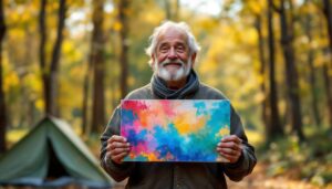 « Ça me donne un peu d’espoir » : un SDF vivant dans une forêt vend huit tableaux lors de sa première exposition